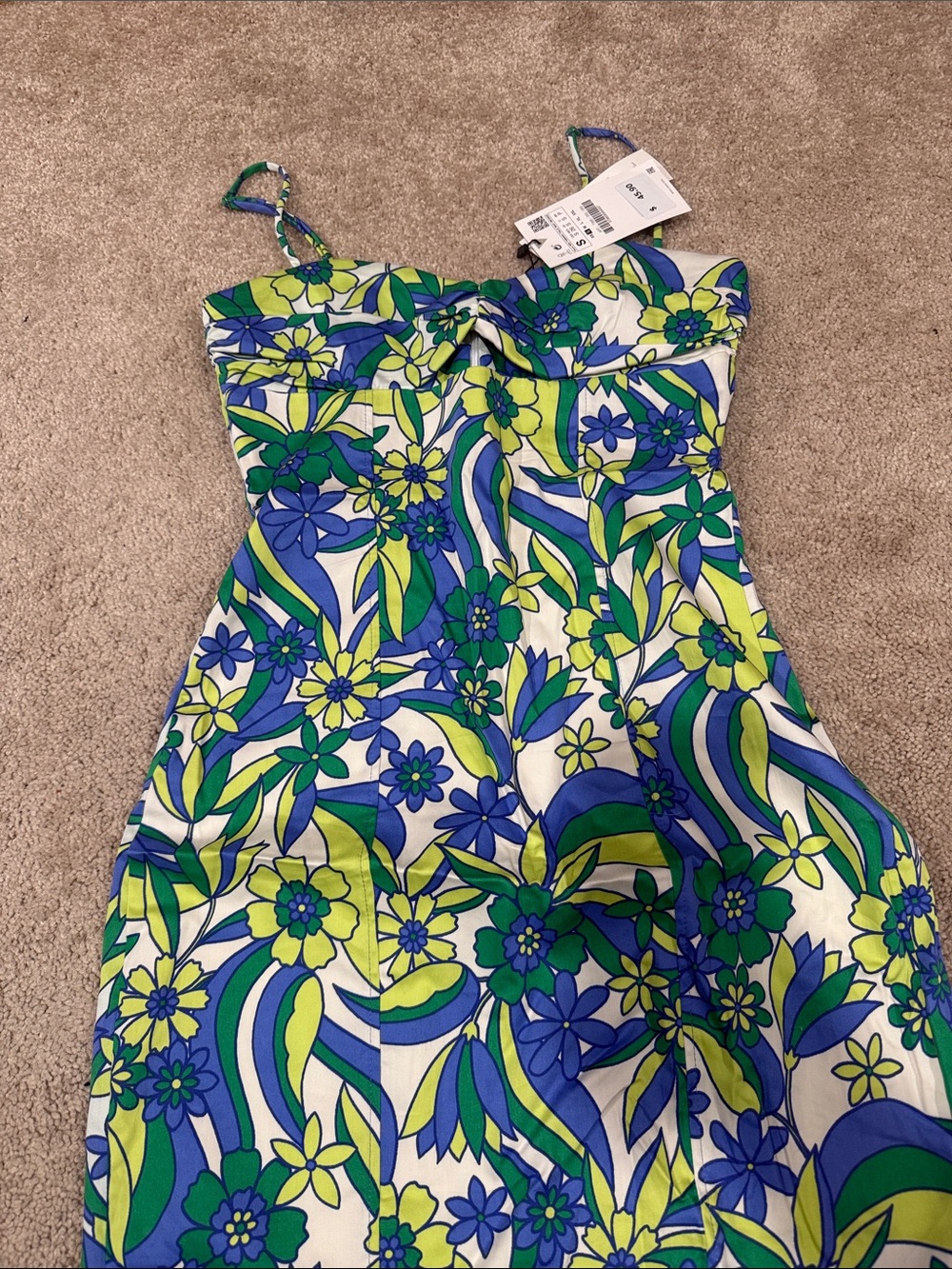 LOFT Blue, Green & White Floral Sundress